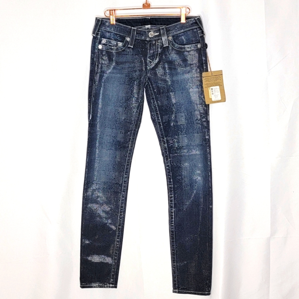 NEW NEW NEW!!! True Religion Metallic Jeans Size 27. #211